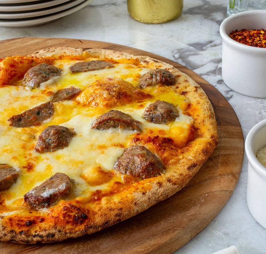 Katie's Frozen Meatball Pizza