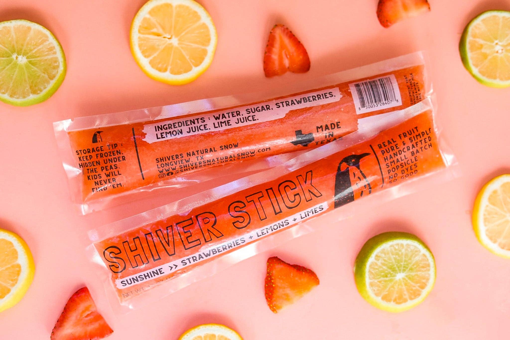 Sunshine : Strawberries + Lemons + Limes - Single Popsicle