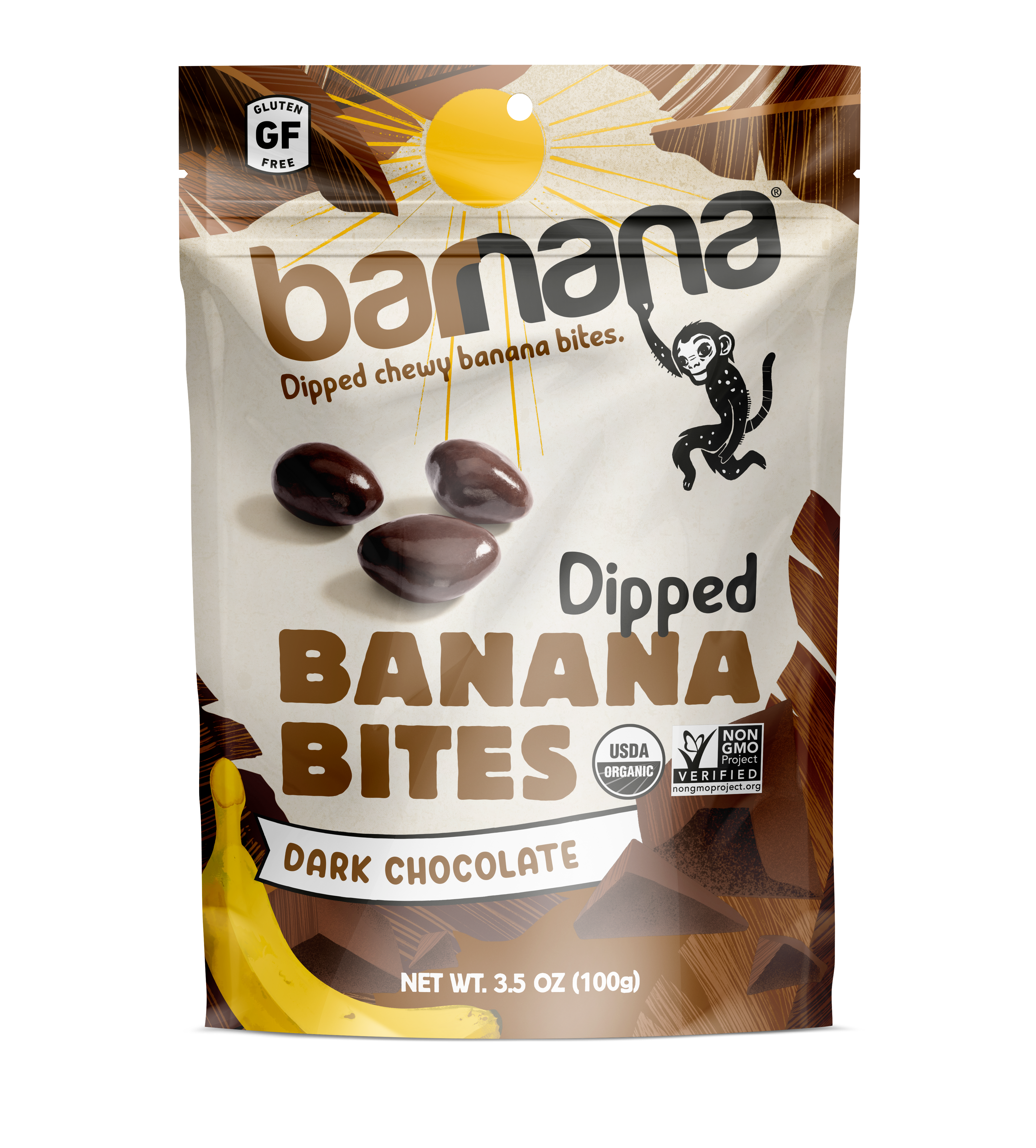 Organic Dipped Dark Chocolate Banana Bites