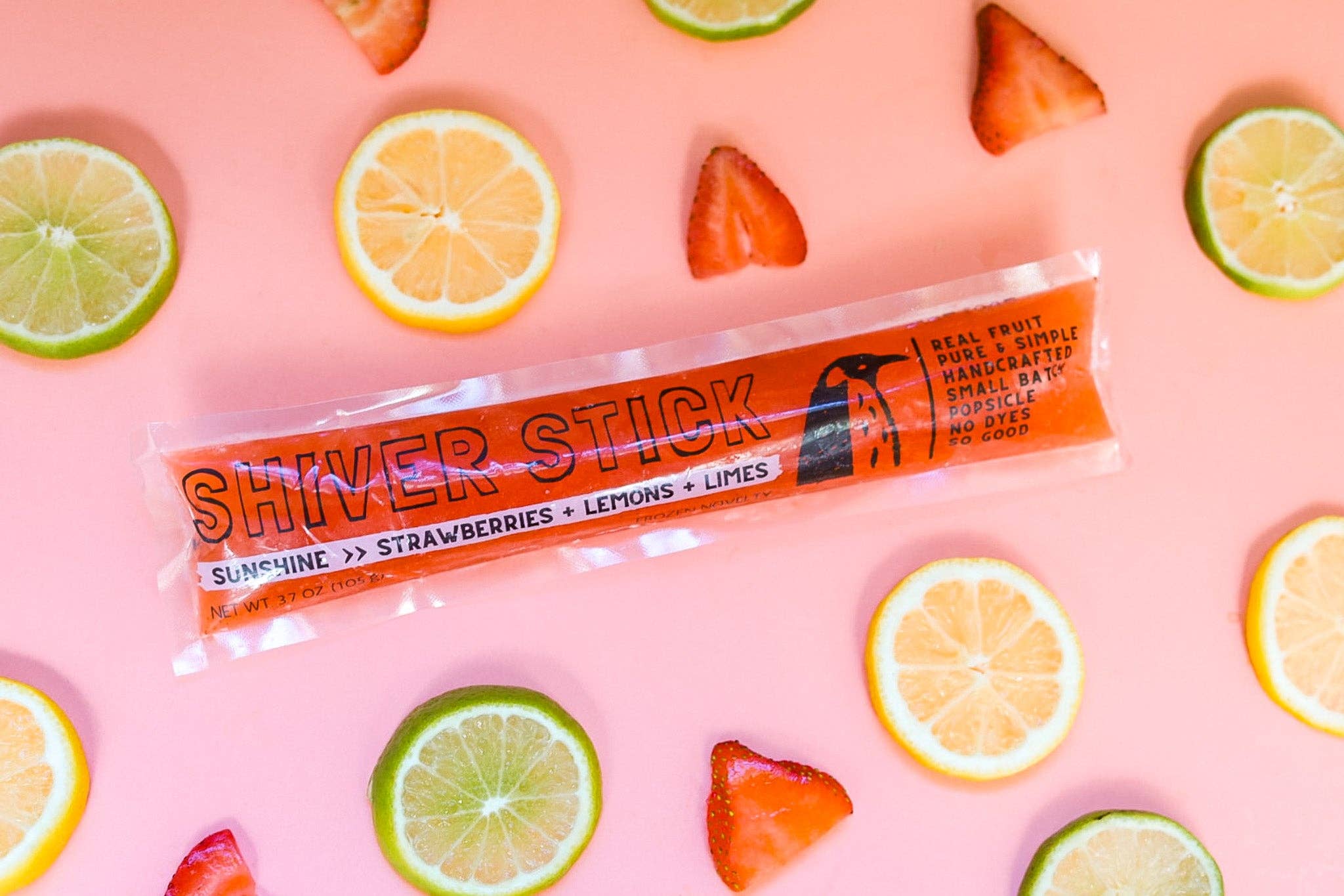 Sunshine : Strawberries + Lemons + Limes - Single Popsicle