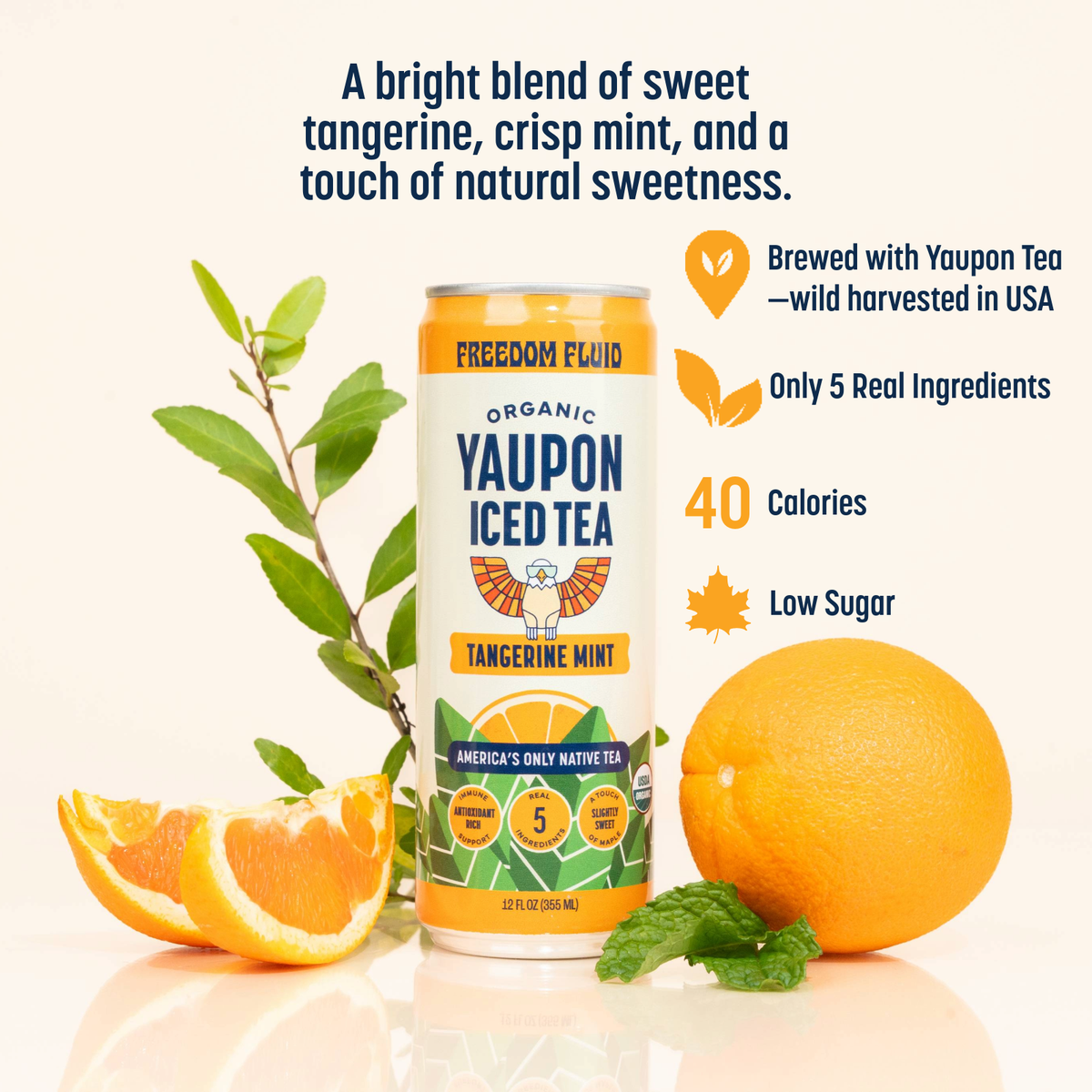 Tangerine Mint Organic Yaupon Iced Tea