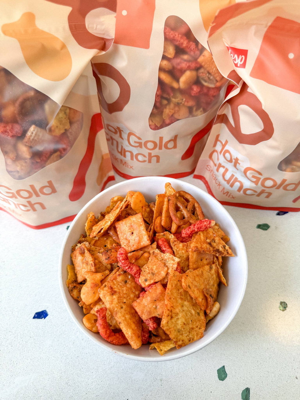 Hot Gold Crunch Snack Mix