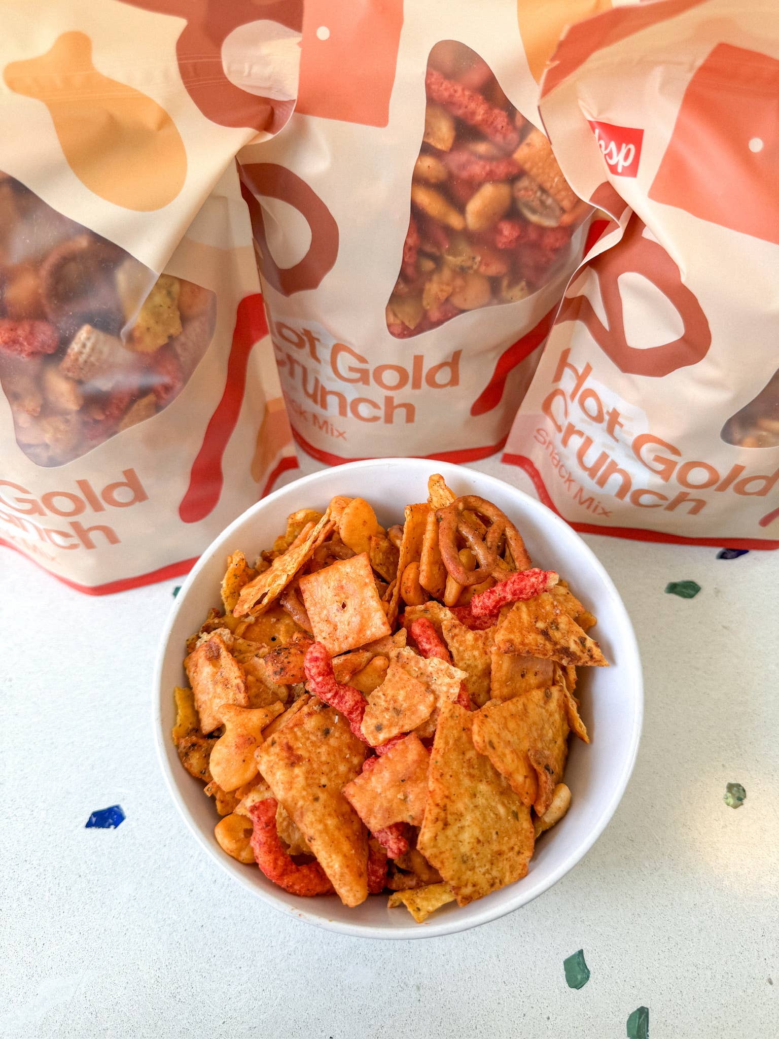 Hot Gold Crunch Snack Mix