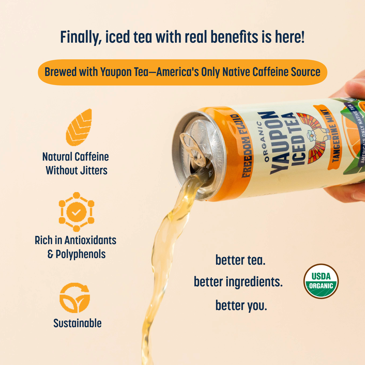 Tangerine Mint Organic Yaupon Iced Tea