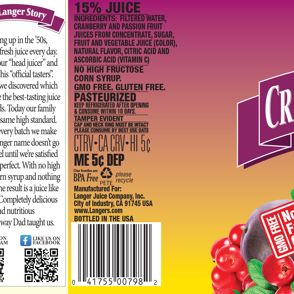 64oz Cranberry Passionfruit Juice