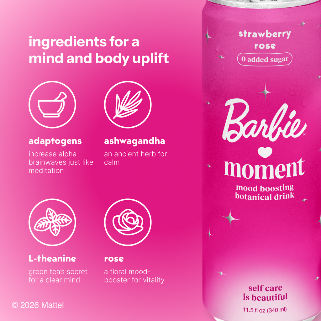 Barbie x Moment Strawberry Rose Drink