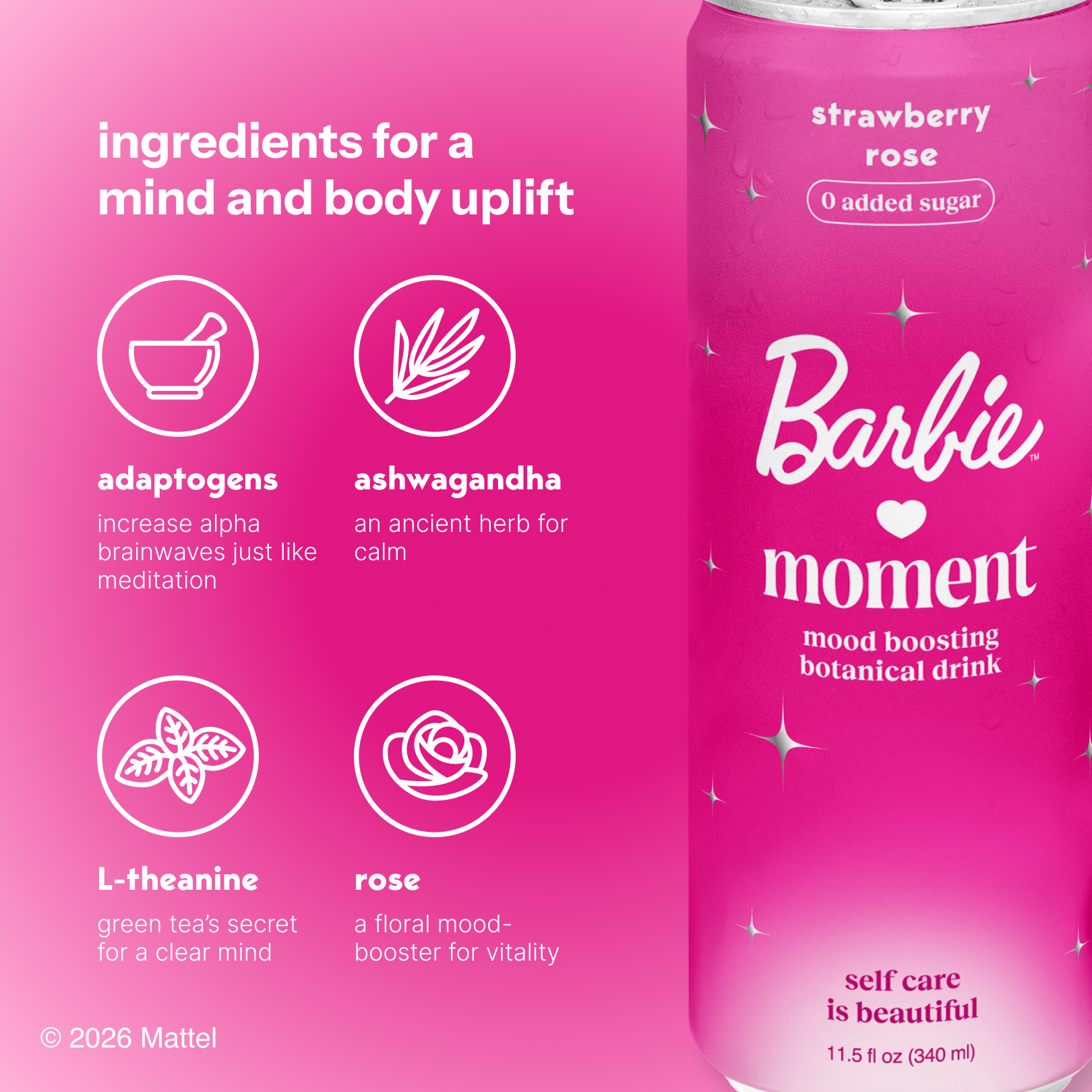 Barbie x Moment Strawberry Rose Drink