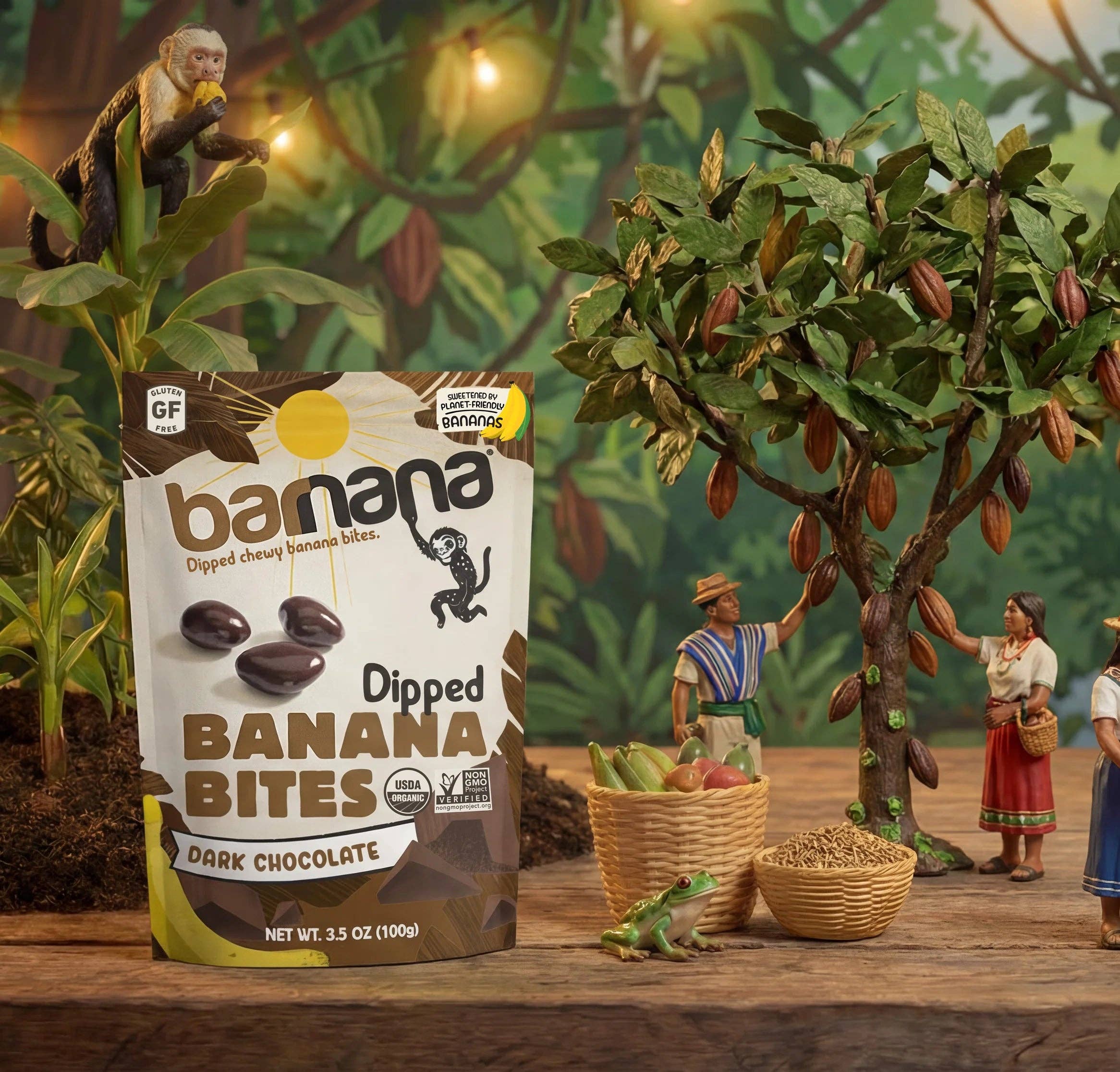 Organic Dipped Dark Chocolate Banana Bites