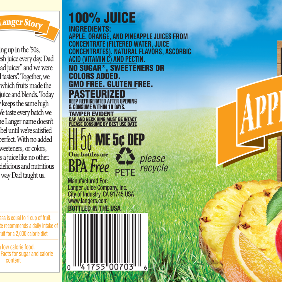 64oz Apple Orange Pineapple Juice