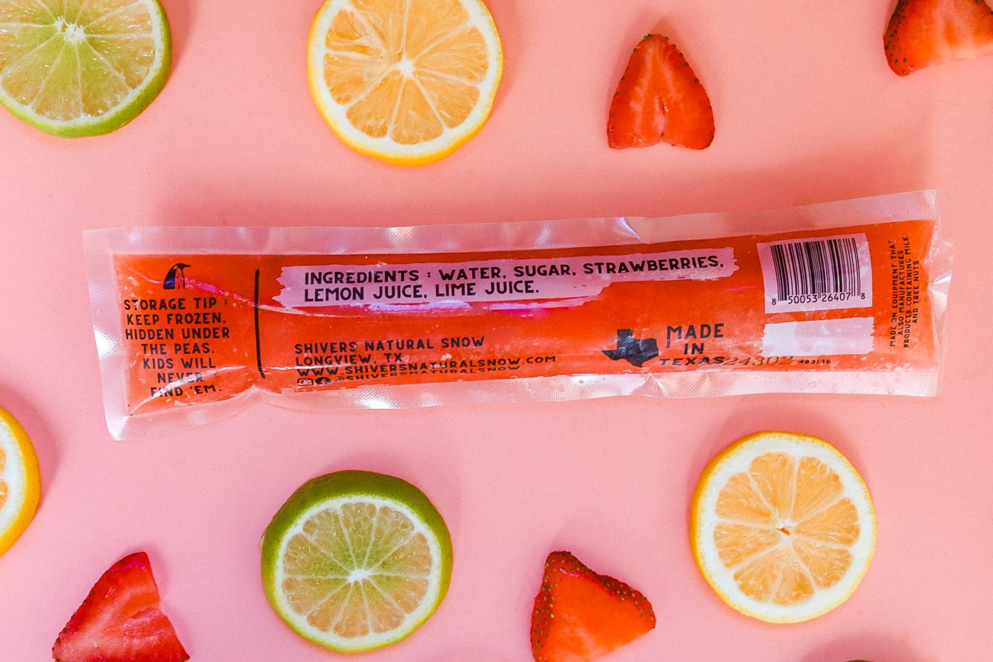 Sunshine : Strawberries + Lemons + Limes - Single Popsicle