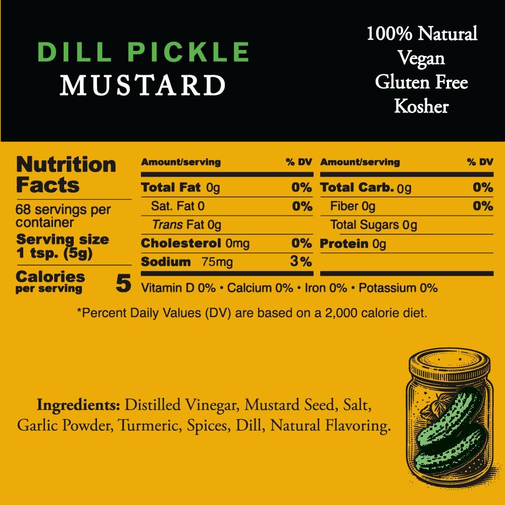 Dill Pickle Mustard 12 oz squeeze bottle