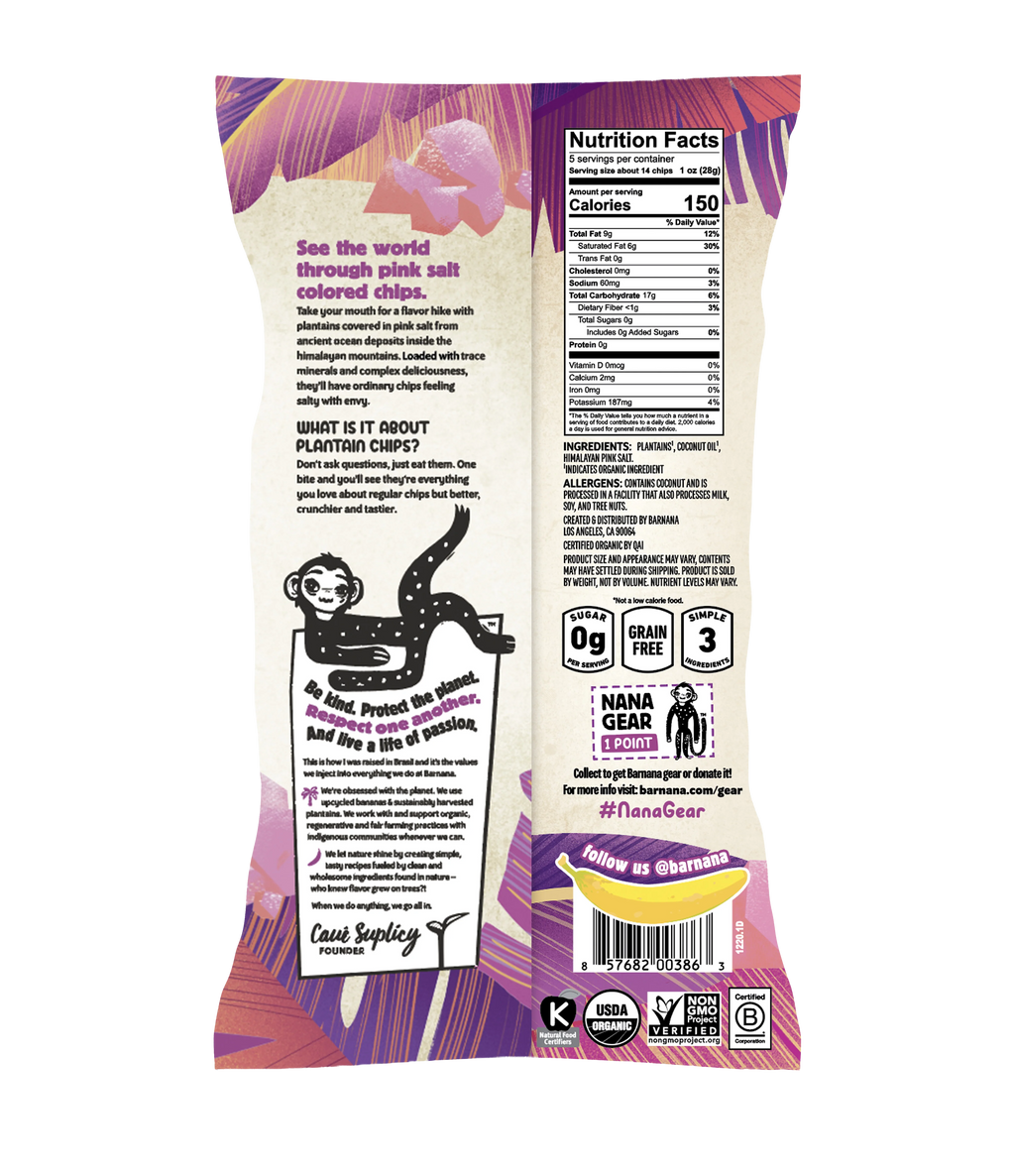 Organic Kettle Cooked Himalayan Pink Salt Plantain Chips