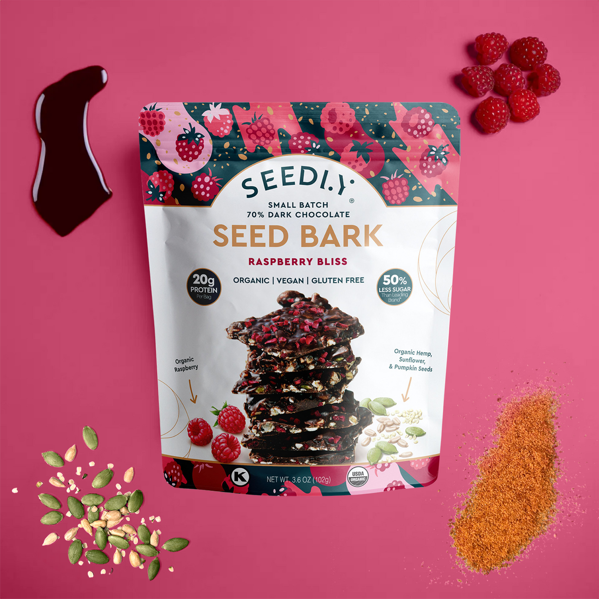 Raspberry Bliss Dark Chocolate Bark