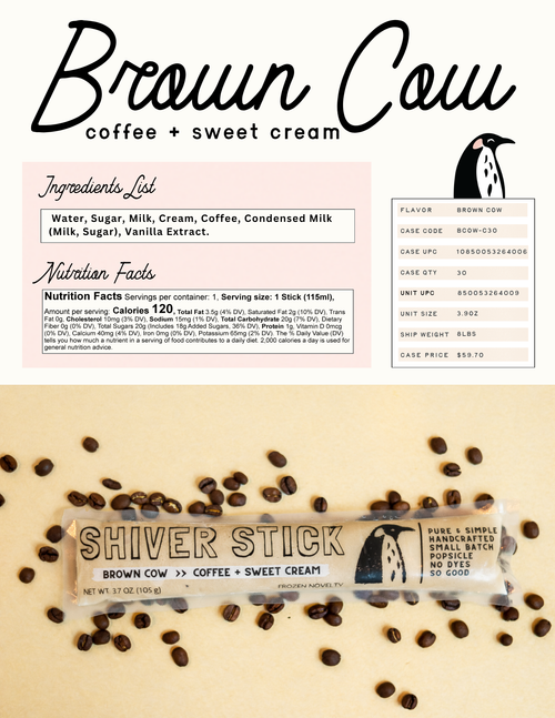 Brown Cow : Coffee + Sweet Cream - Single Popsicle