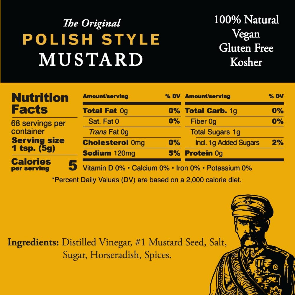 Polish Style Mustard with Horseradish 12 oz squeeze bottle